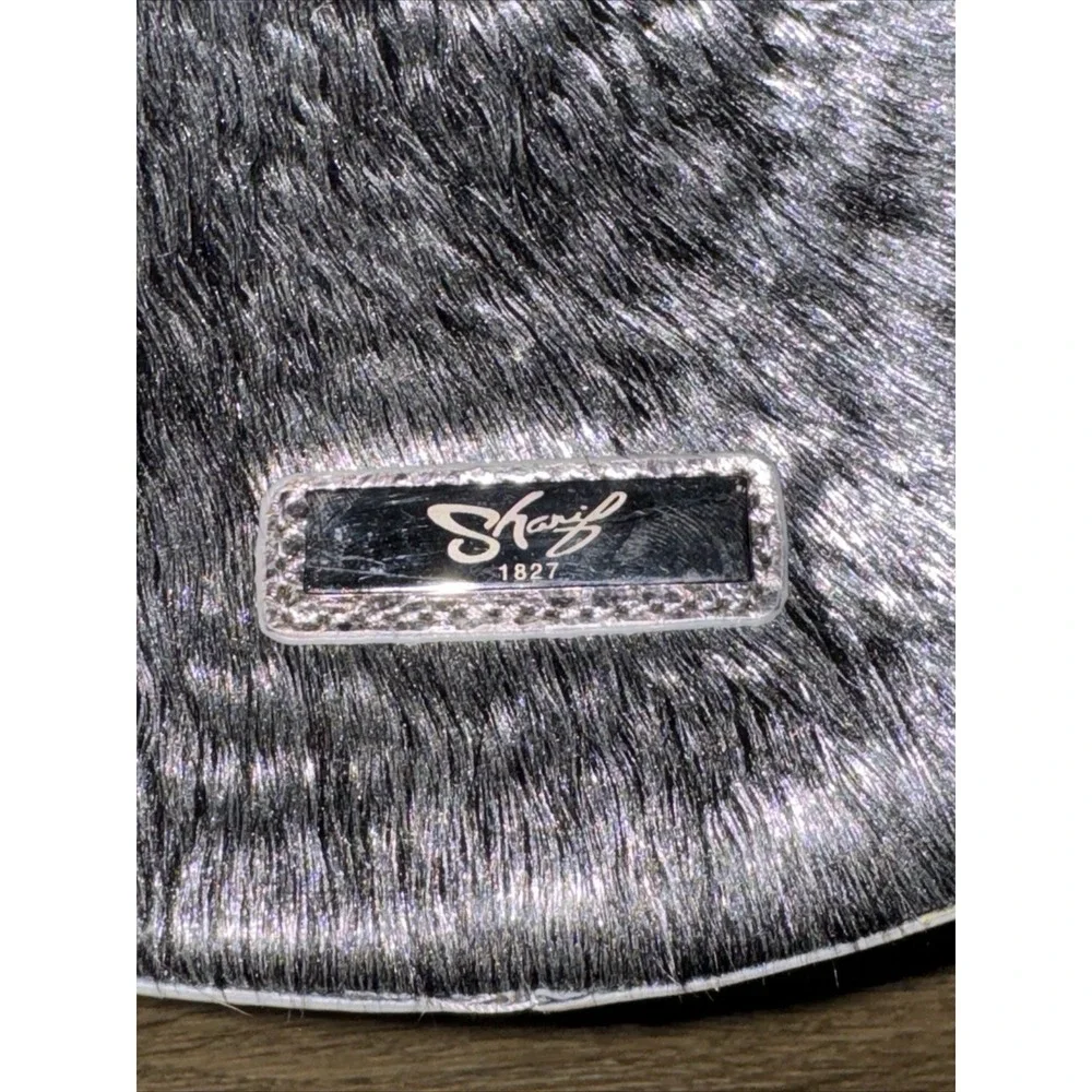 Sharif  Hobo Purse Fur Snakeskin Print Chain Strap Mob Wife  Silver  13 X 7